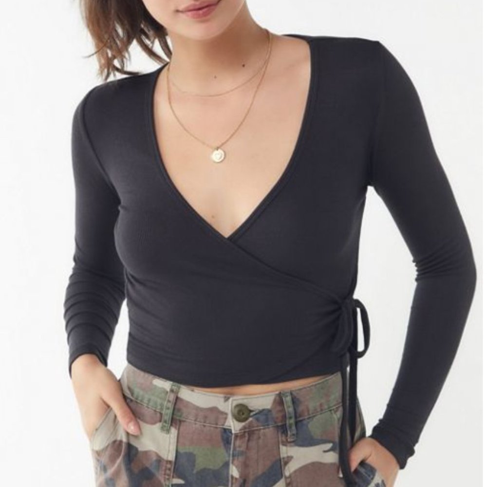 UO Winston Wrap Cropped Top